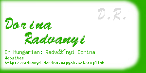 dorina radvanyi business card